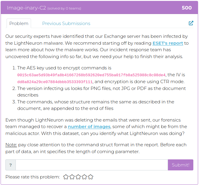 Our security experts have identified that our Exchange server has been infected by the LightNeuron malware. We recommend starting off by reading ESET's report to learn more about how the malware works. Our incident response team has uncovered the following info so far, but we need your help to finish their analysis.