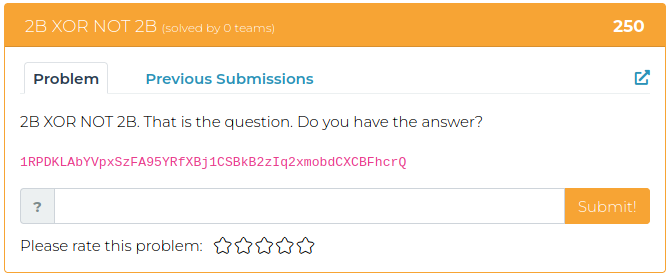 2B XOR NOT 2B. That is the question. Do you have the answer?