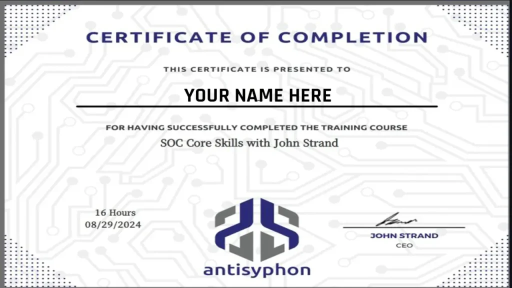 Example pay what you can certification