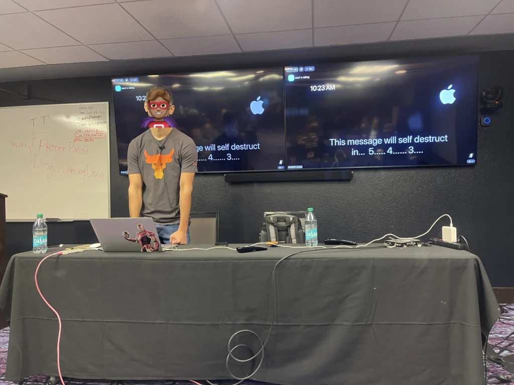 Mishaal Khan teaching his OSINT class at WWHF.