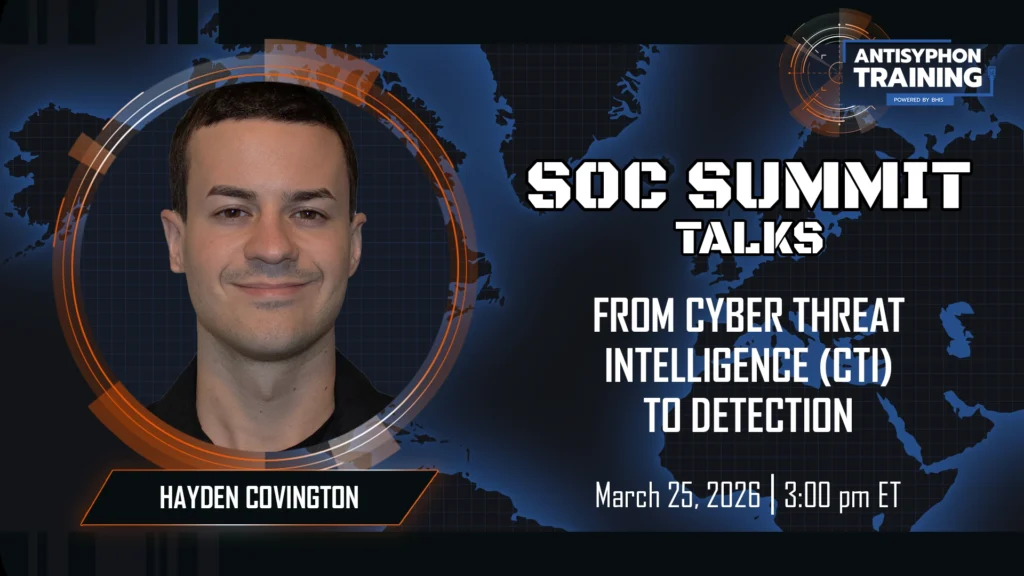 SOC Summit Talk: From Cyber Threat Intelligence (CTI) to Detection