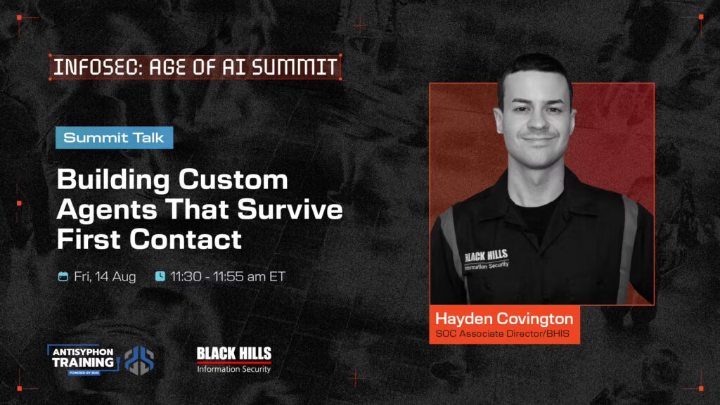Summit Talk: Building Custom Agents That Survive First Contact Aug 14 11:30 - 11:55 AM ET
