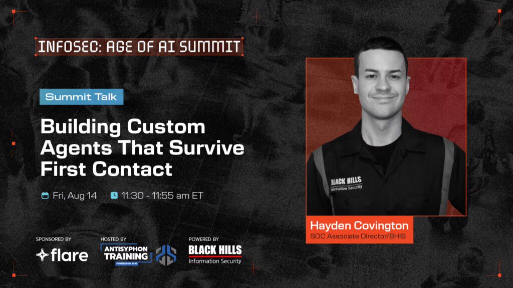 Summit Talk: Building Custom Agents That Survive First Contact Aug 14 11:30 - 11:55 AM ET